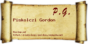 Piskolczi Gordon névjegykártya